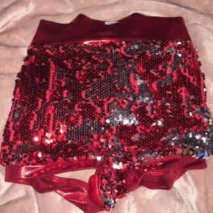 red and sequin boy shorts